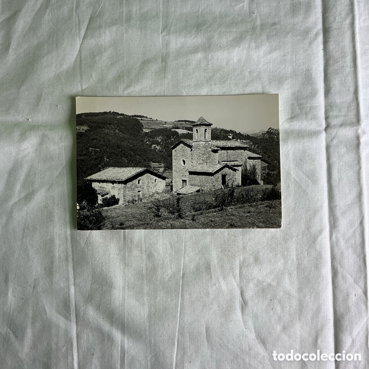 Postales: Postal Llin&agrave;s de Berga Santuario La Mata Blanco y negro Original de la &eacute;poca