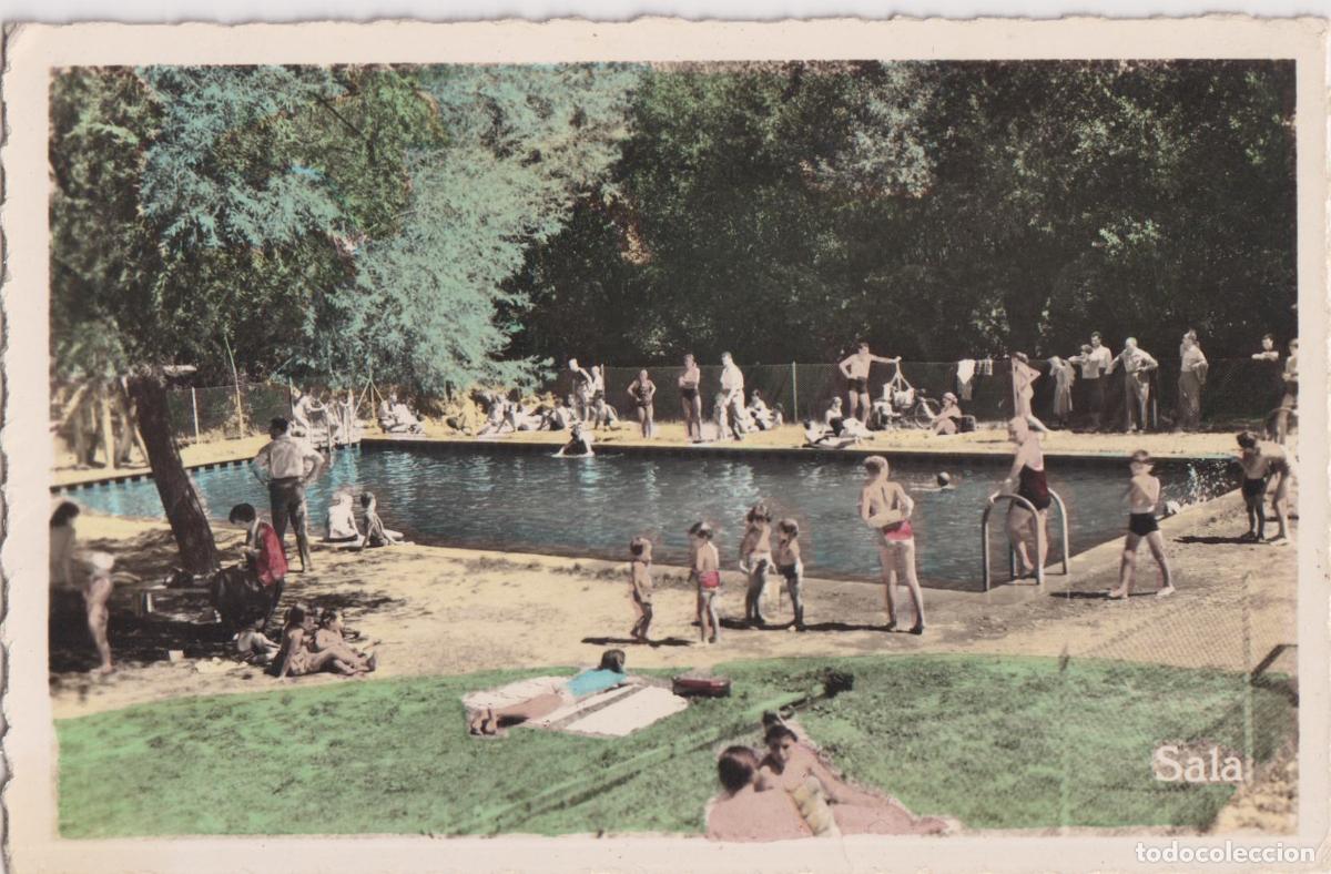 Postales: ALP (GIRONA) PISCINA MUNICIPAL - JUAN SALA FOT&Oacute;GRAFO - ESCRITA 1959