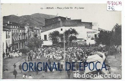 Postales: (PS-80619)POSTAL DE ROSAS-PLAZA Y CALLE DR.PI Y SU&Ntilde;ER