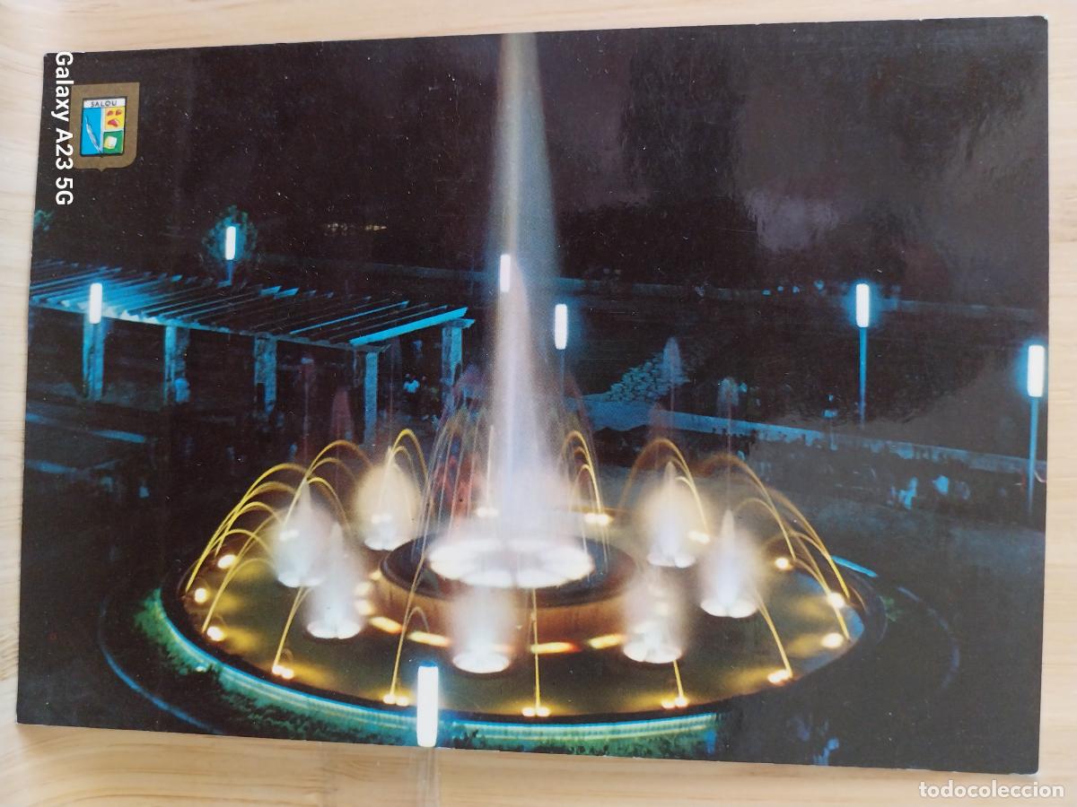 Postales: SALOU FUENTE LUMINOSO ED FISA 22 CIRCULADA A&Ntilde;O 1983 NOCTURNA