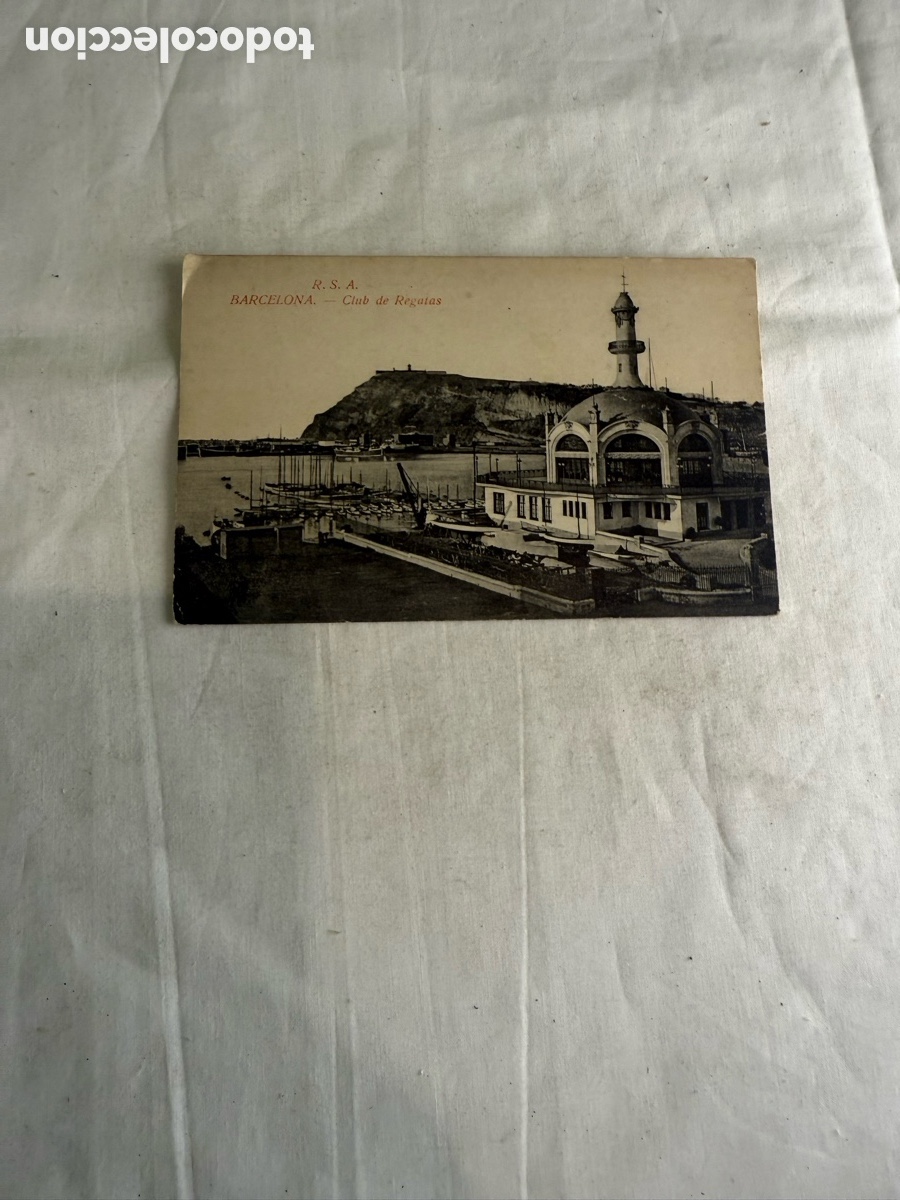 Postales: Postal Barcelona Club de Regatas blanco y negro original de la &eacute;poca