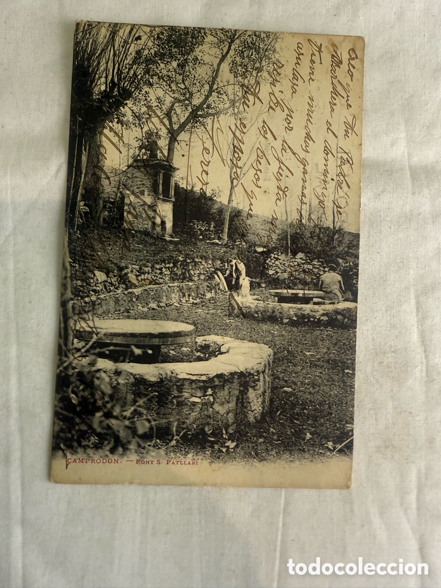 Postales: Postal Campdev&agrave;nol Font Sant Patllari Blanco y negro Original de la &eacute;poca Circulada c. 1905-1915
