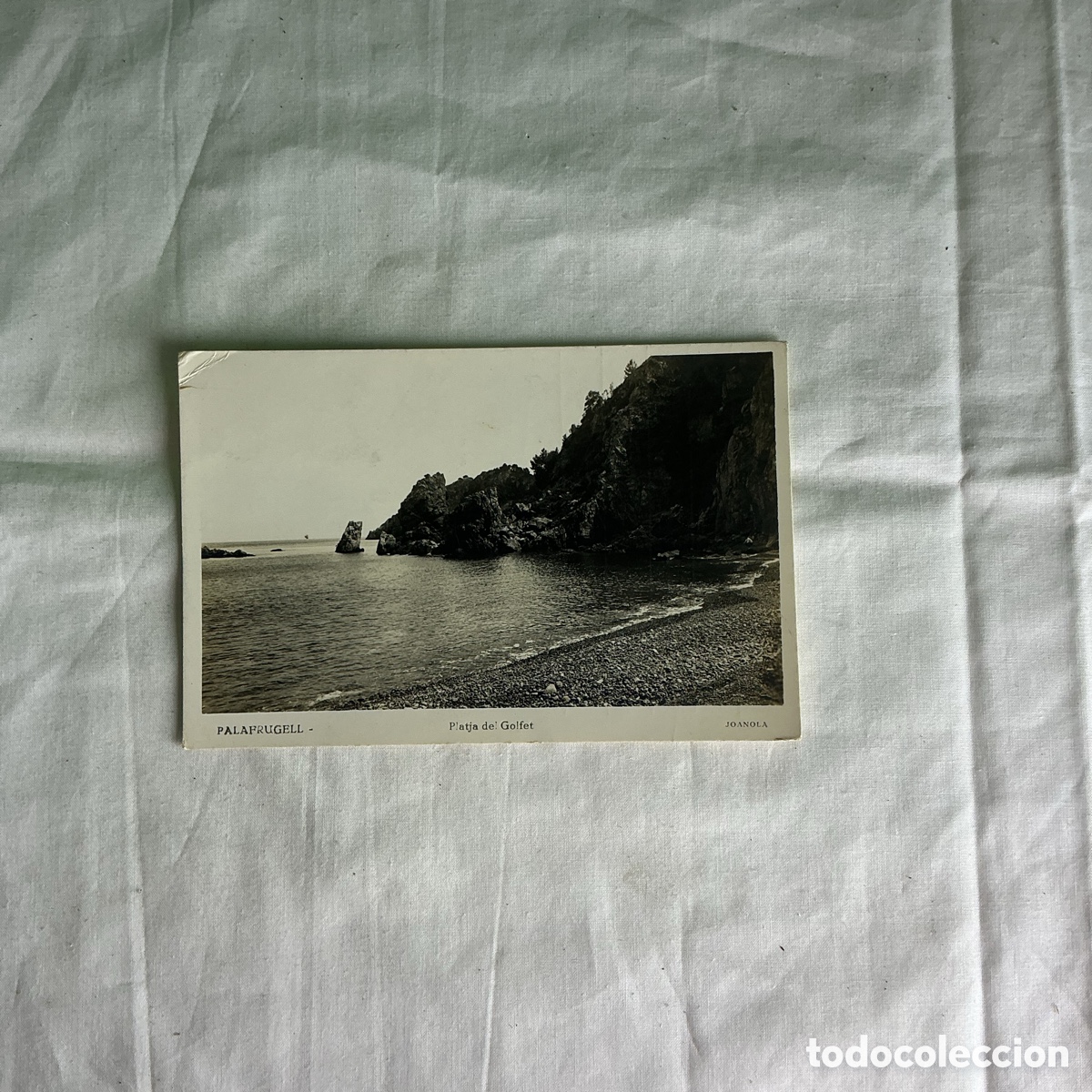 Postales: Postal Palafrugell Platja del Golfet Blanco y negro Original de la &eacute;poca 1954