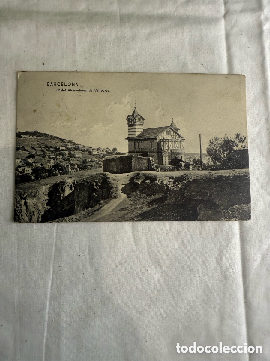 Postales: Postal Barcelona Vallcarca Chalet Alrededores Blanco y negro Original de la &eacute;poca 1909