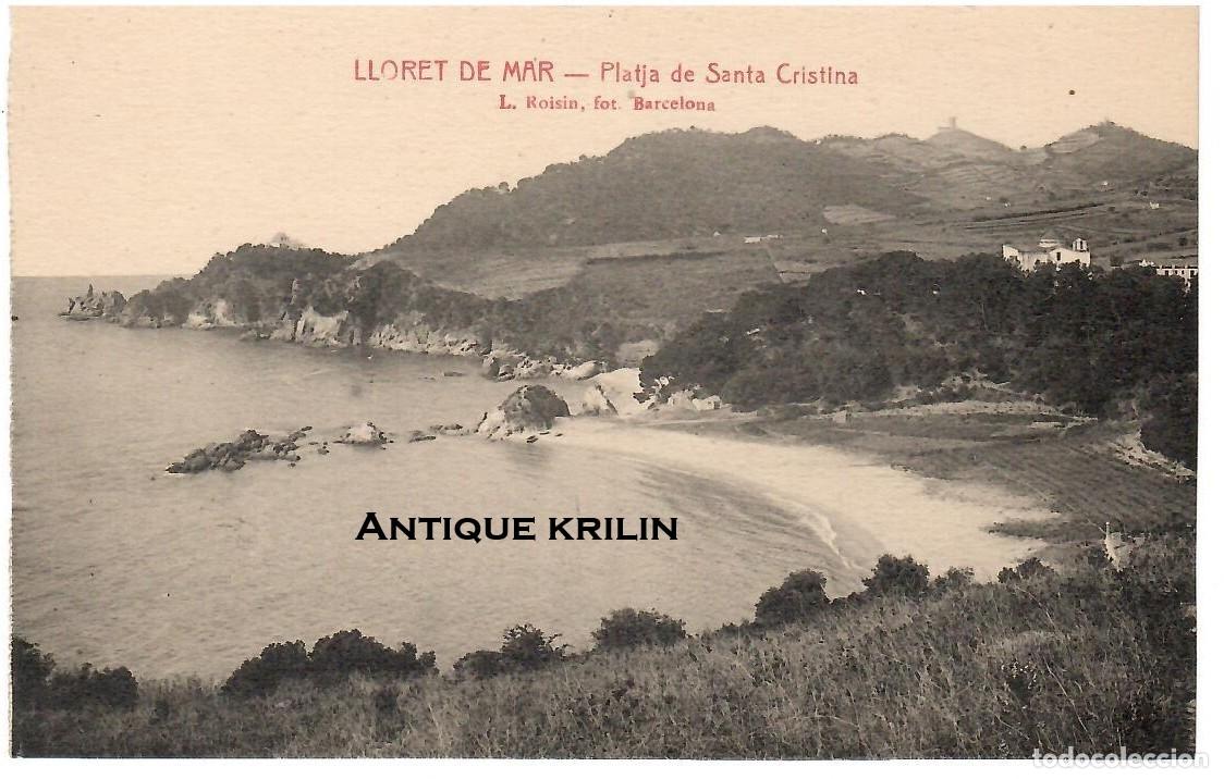 Postales: LLORET DE MAR / PLATJA DE SANTA CRISTINA / L. ROISIN , EDICIO JUAN VILAR&Oacute; / SIN FRANQUEAR