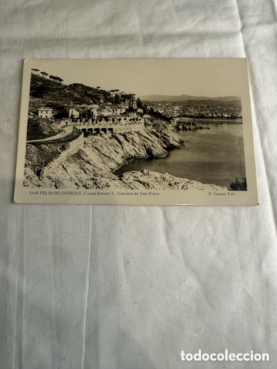 Postales: Postal San Feliu de Gu&iacute;xols Costa Brava Chalets de Sant Elm Blanco y negro Original de la &eacute;poca