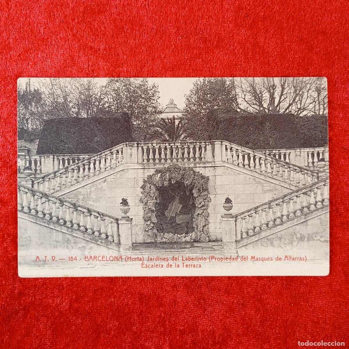 Postales: POSTAL - BARCELONA - 184 - JARDINES DEL LABERINTO - RAR&Iacute;SIMA / 1810