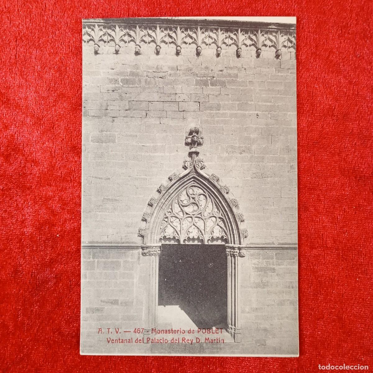 Postales: POSTAL - MONASTERIO DE POBLET - 467 - VENTANAL DEL PALACIO - RAR&Iacute;SIMA / 1819