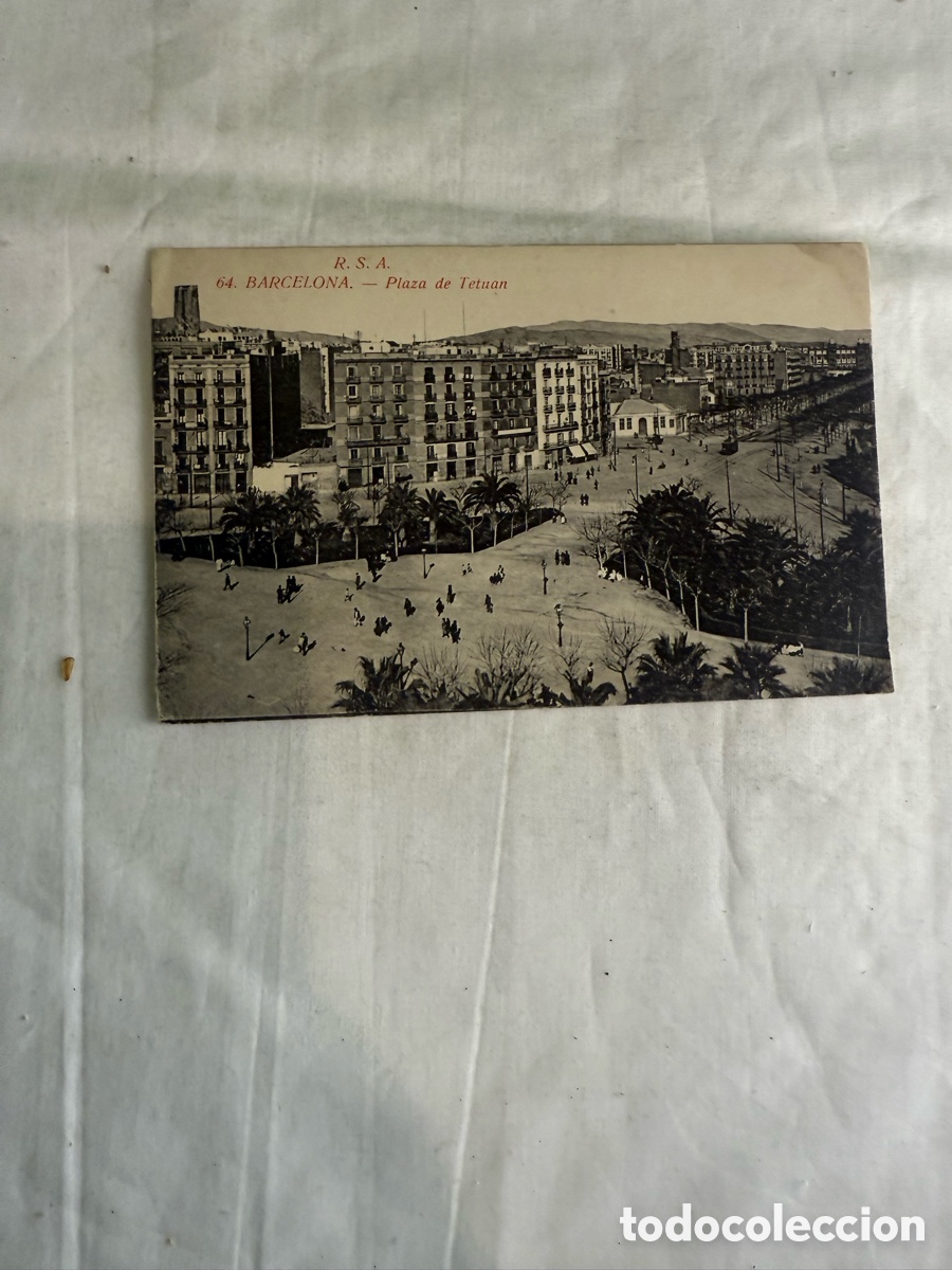 Postales: Postal Barcelona Plaza de Tetu&aacute;n Blanco y Negro Original de la &eacute;poca