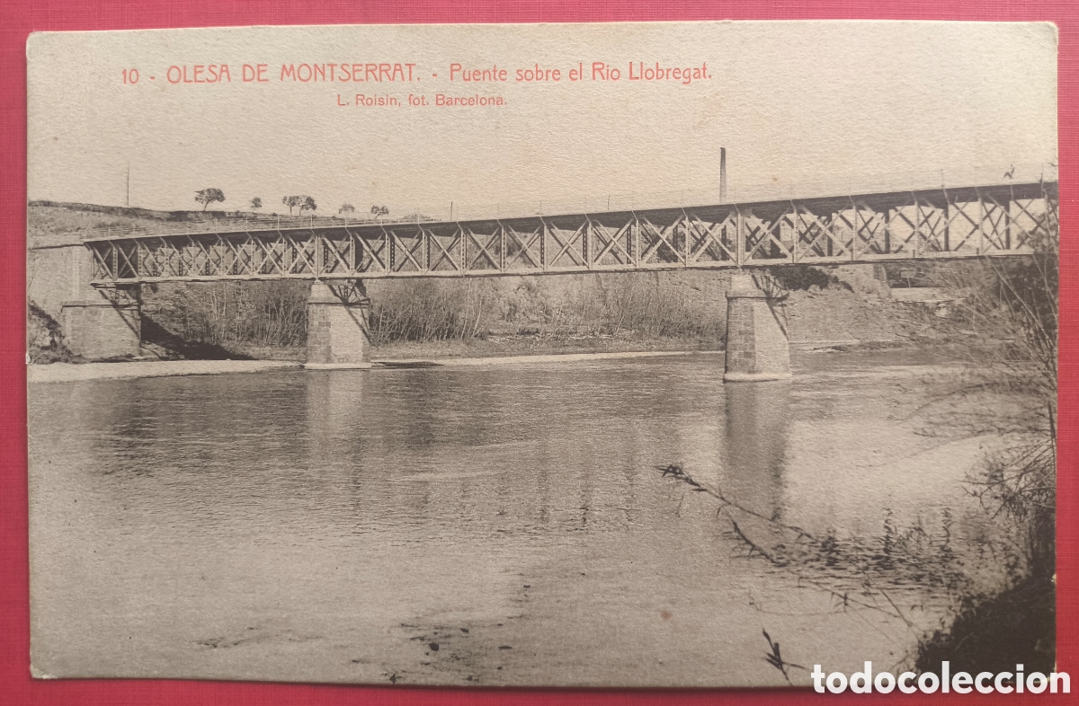 Postales: OLESA DE MONTSERRAT PONT RIU LLOBREGAT POSTAL ANIMADA FOTOTIPIA BARCELONA C. 1920
