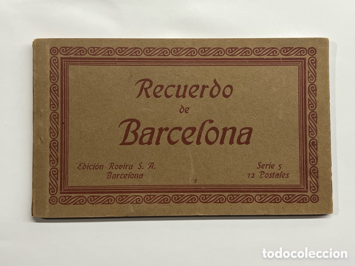 Postales: BARCELONA Cuaderno de postales (12) Recuerdo de Barcelona. Edici&oacute;n Rovira (h.1920?)