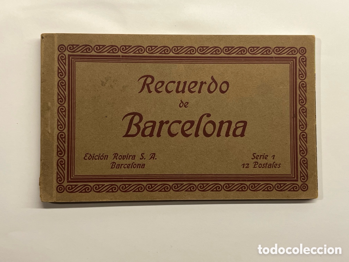 Postales: BARCELONA Cuaderno de postales (12) Recuerdo de Barcelona. Edici&oacute;n Rovira. Serie 4 (h.1920?)