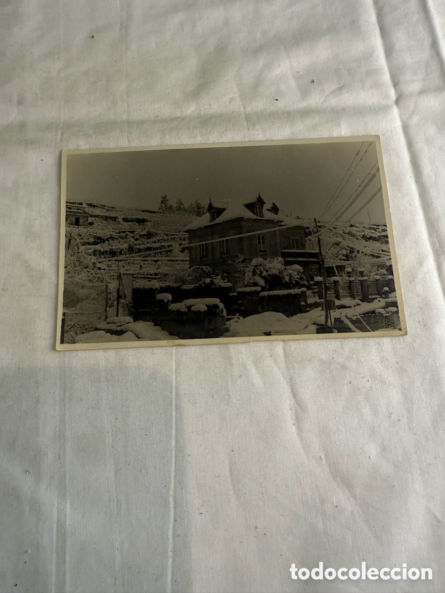Postales: Postal fotograf&iacute;a original casa nevada en paisaje de monta&ntilde;a &ndash; Blanco y negro &ndash; A&ntilde;os 1950-1960