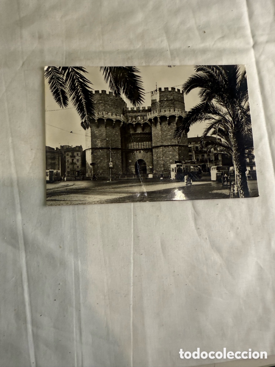 Postales: Postal Valencia Torres de Serranos Blanco y negro Original de la &eacute;poca 1962