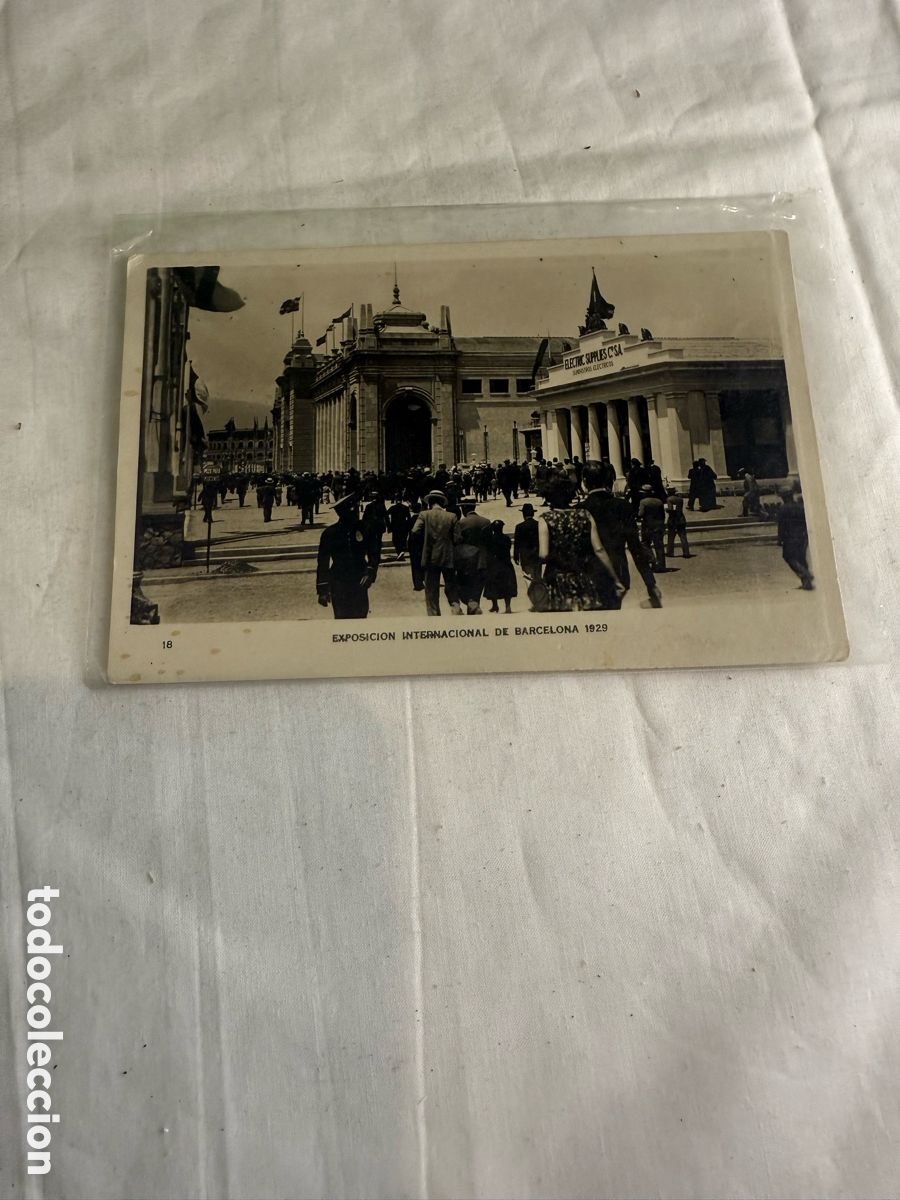 Postales: Postal Exposici&oacute;n Internacional de Barcelona 1929 Blanco y negro Original de la &eacute;poca
