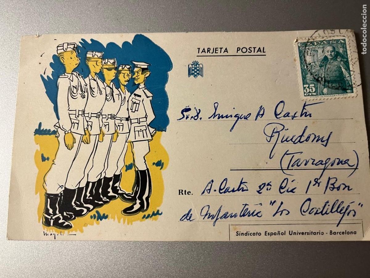 Postales: carta enviada a Riudoms desde los Castillejos Tarragona