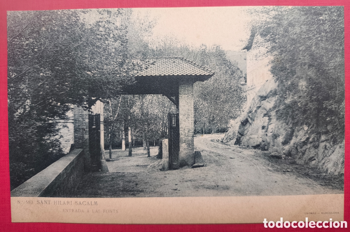 Postales: SANT HILARI SACALM ENTRADA A LES FONTS POSTAL FOTOTIPIA ED. LUIS BARTRINA C. 1900