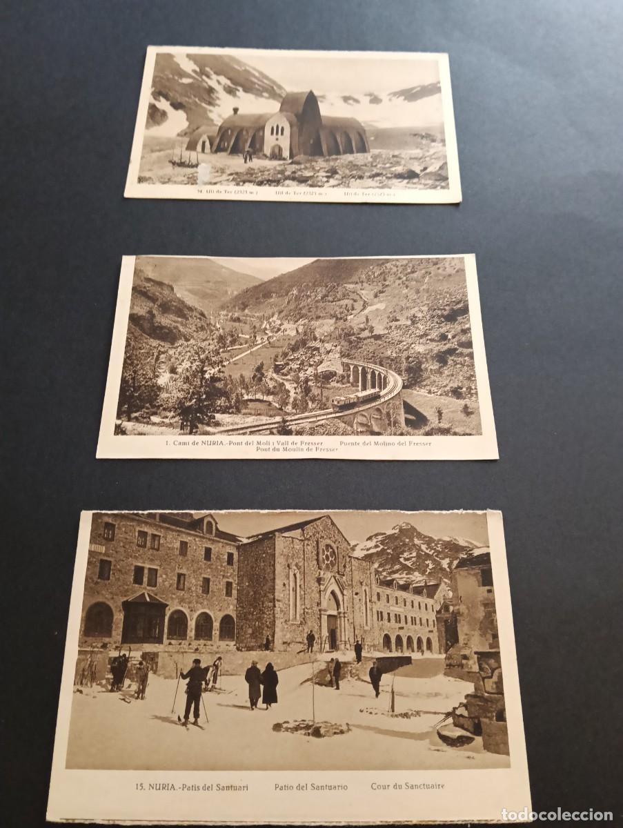 Postales: Lote de 3 postals antiguas de Vall de N&uacute;ria y Ull de Ter - Edici&oacute;n Lucien Roisin (Barcelona)-A&ntilde;os40
