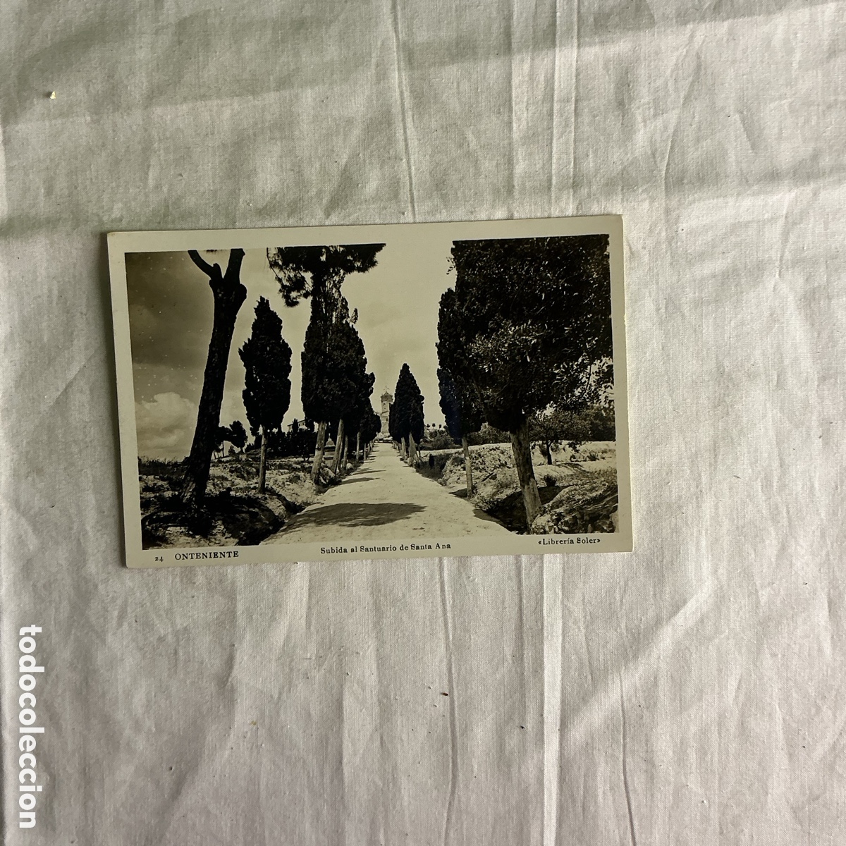 Postales: Postal Ontinyent &ndash; Santuario de Santa Ana &ndash; Blanco y negro Original de la &eacute;poca
