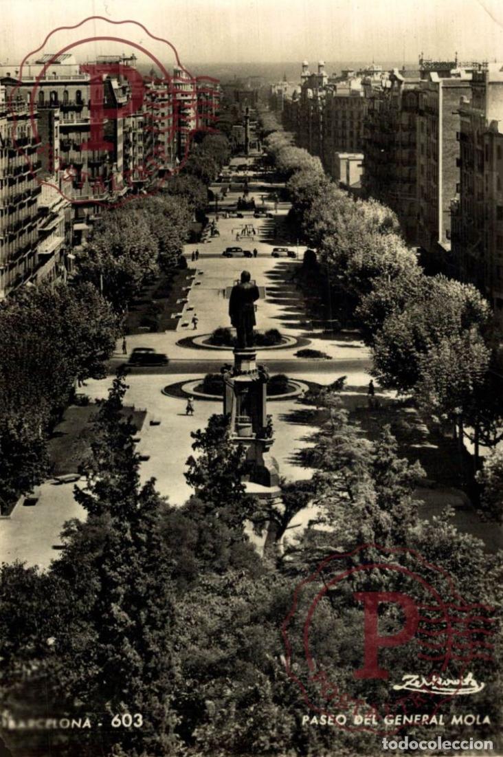 Postales: BARCELONA. Paseo Del General Mola.. CATALU&Ntilde;A - ESPA&Ntilde;A. Postal Fotogr&aacute;fica. R.P.P.C.