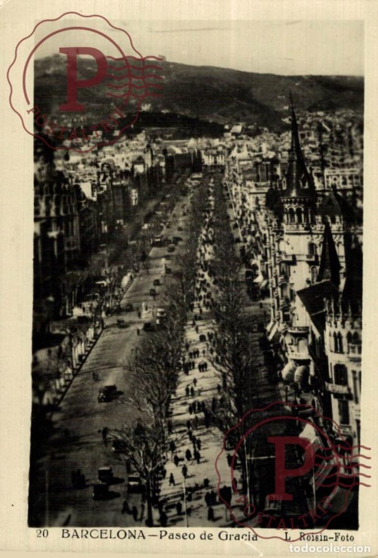 Postales: BARCELONA. Paseo De Gracia. CATALU&Ntilde;A - ESPA&Ntilde;A. Postal Fotogr&aacute;fica. R.P.P.C.