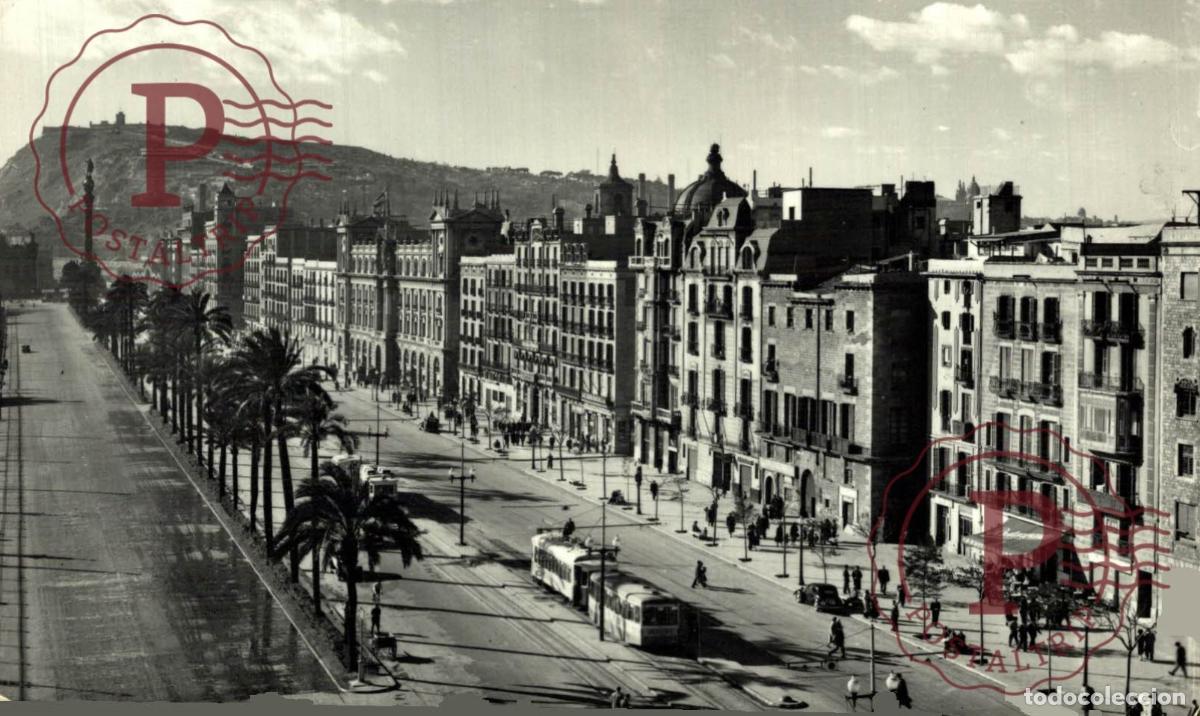 Postales: BARCELONA. Paseo De Col&oacute;n. CATALU&Ntilde;A - ESPA&Ntilde;A. Postal Fotogr&aacute;fica. R.P.P.C.