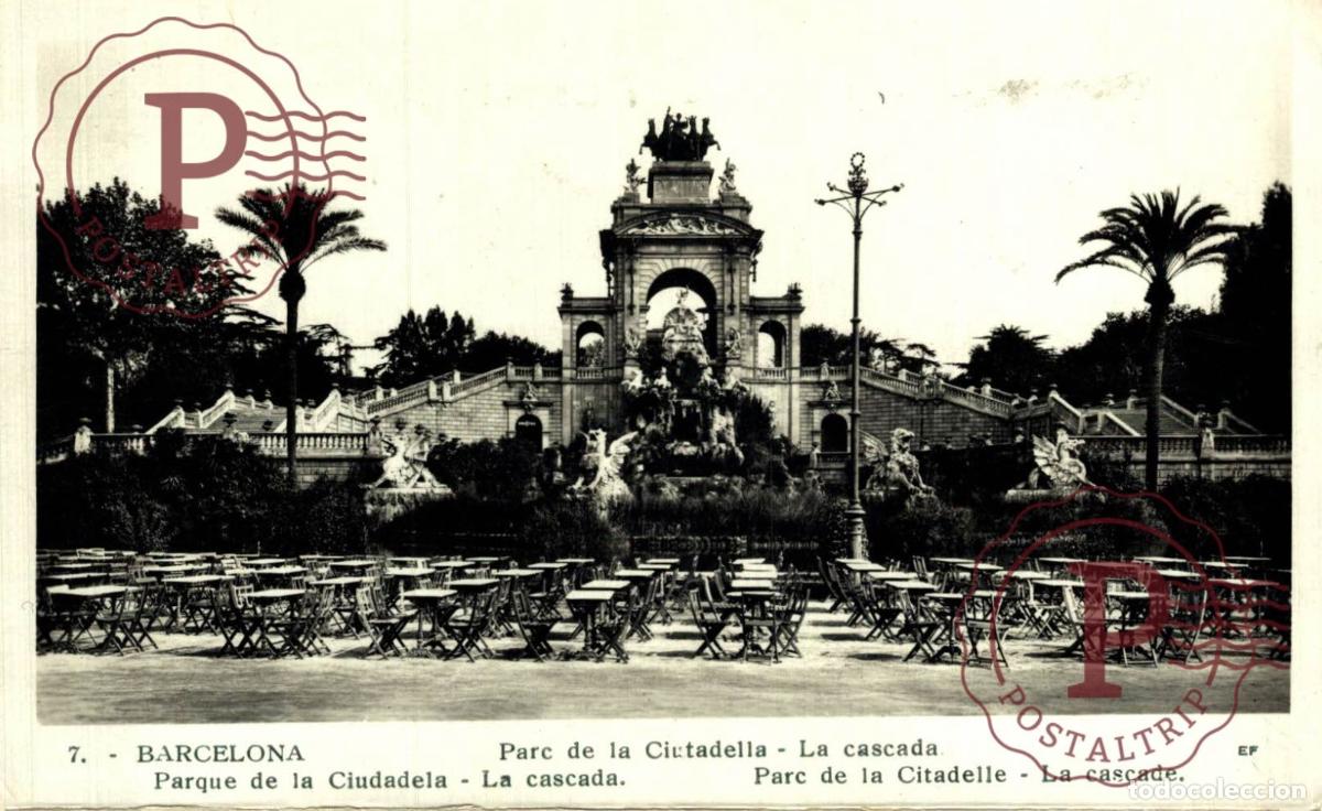 Postales: BARCELONA. Parque De La Ciudadela - La Cascada. CATALU&Ntilde;A - ESPA&Ntilde;A. Postal Fotogr&aacute;fica. R.P.P.C.