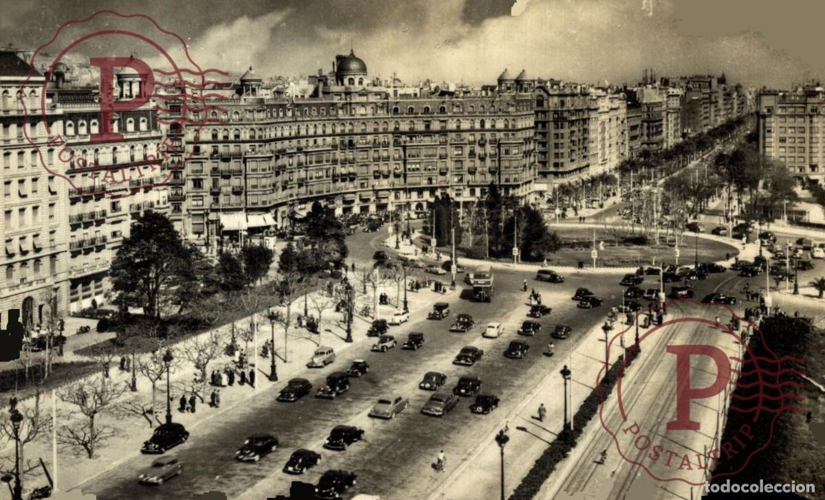 Postales: BARCELONA. Avenida Del General&iacute;simo Y Plaza De Calvo Sotelo. CATALU&Ntilde;A - ESPA&Ntilde;A. Postal Fotogr&aacute;fica,