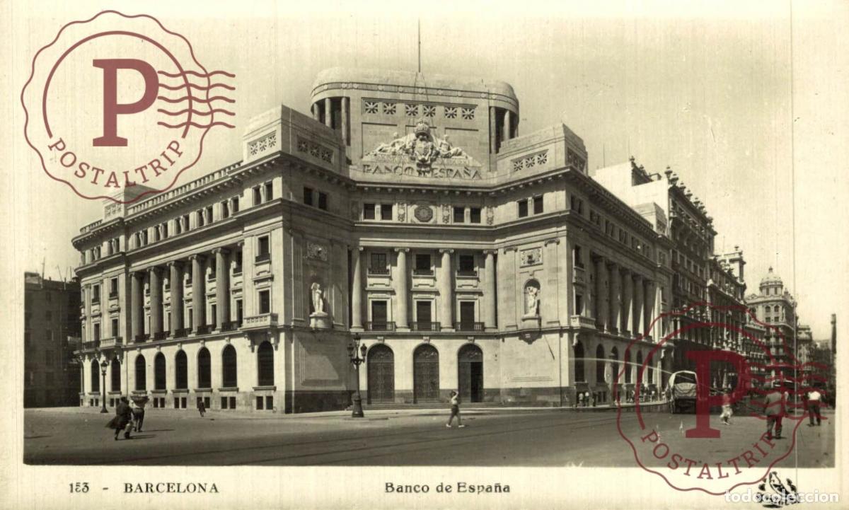 Postales: BARCELONA. Banco De Espa&ntilde;a. CATALU&Ntilde;A - ESPA&Ntilde;A. Postal Fotogr&aacute;fica R.P.P.C