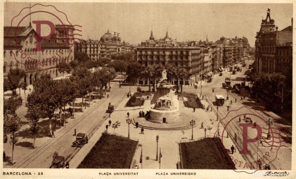Postales: BARCELONA. Plaza Universidad. CATALU&Ntilde;A - ESPA&Ntilde;A.