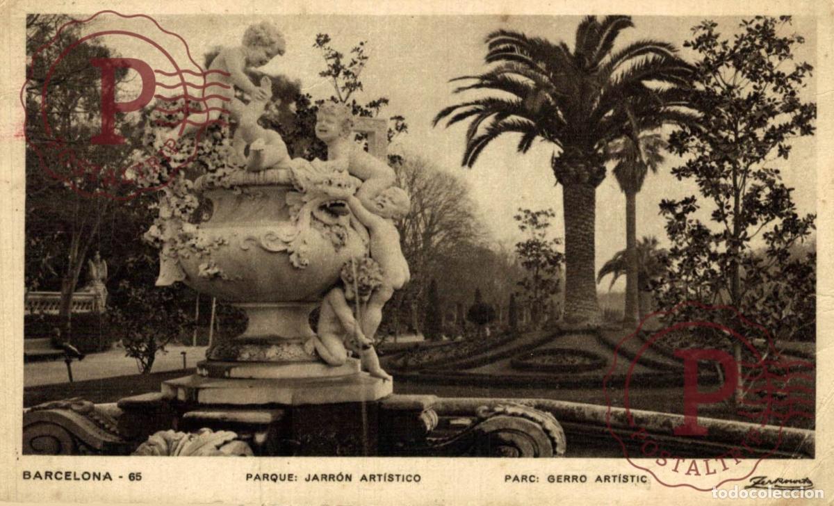 Postales: BARCELONA. Parque - Jarr&oacute;n Art&iacute;stico. CATALU&Ntilde;A - ESPA&Ntilde;A.