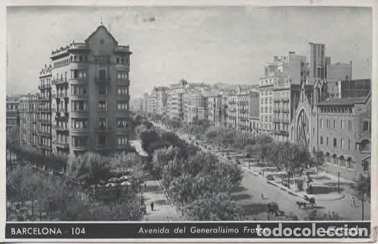 Postales: BARCELONA ESCRITA AVENIDA GENERALISIMO