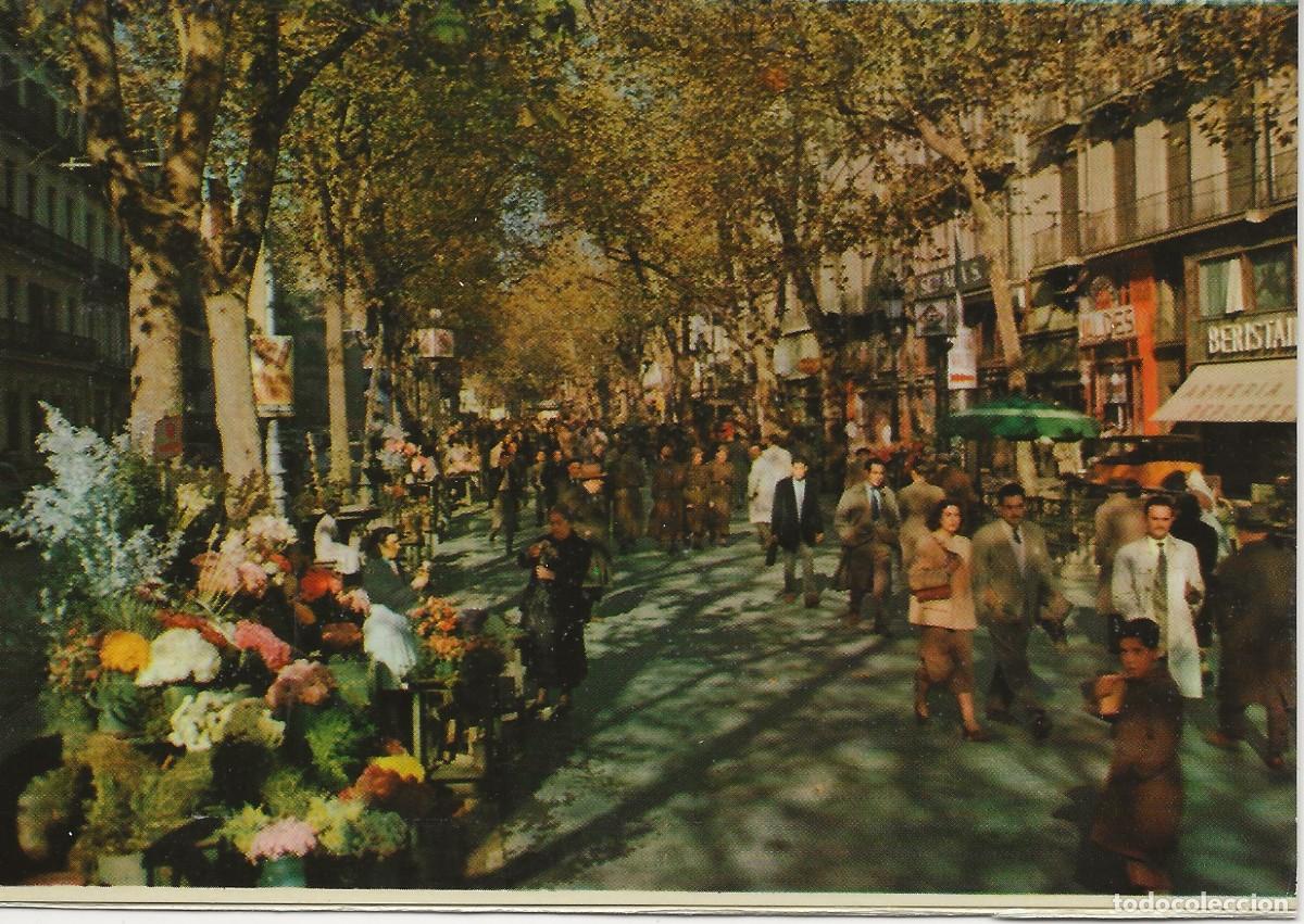 Postales: ESPAGNE -BARCELONE - LA RAMBLA DE LAS FLORES
