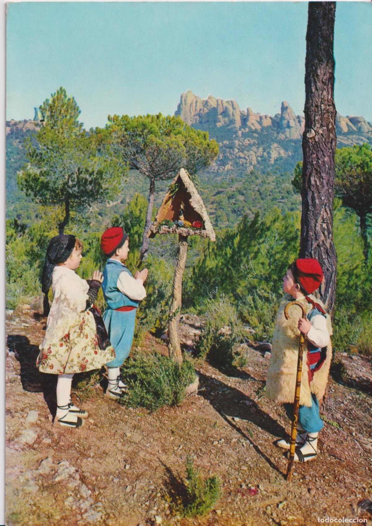 Postales: CATALUNYA T&Iacute;PICA, PEREGRINS A MONTSERRAT - HERRADURA N&ordm;1 - CIRCULADA