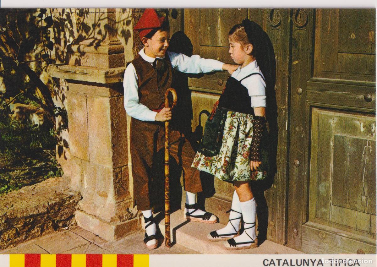 Postales: CATALUNYA T&Iacute;PICA, NI&Ntilde;OS CON TRAJES REGIONALES HABLANDO - J.ALEBESQUE N&ordm;15 - S/C