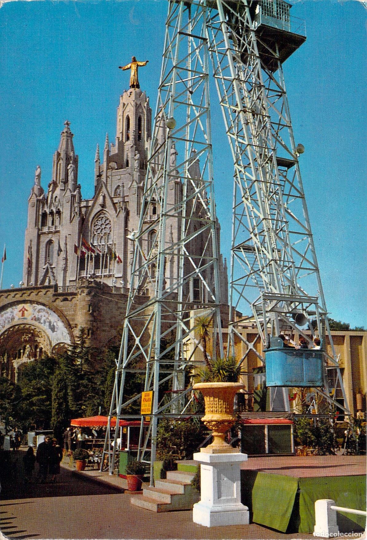 Postales: Postal del Templo del Sagrado Coraz&oacute;n en el Tibidabo, Barcelona