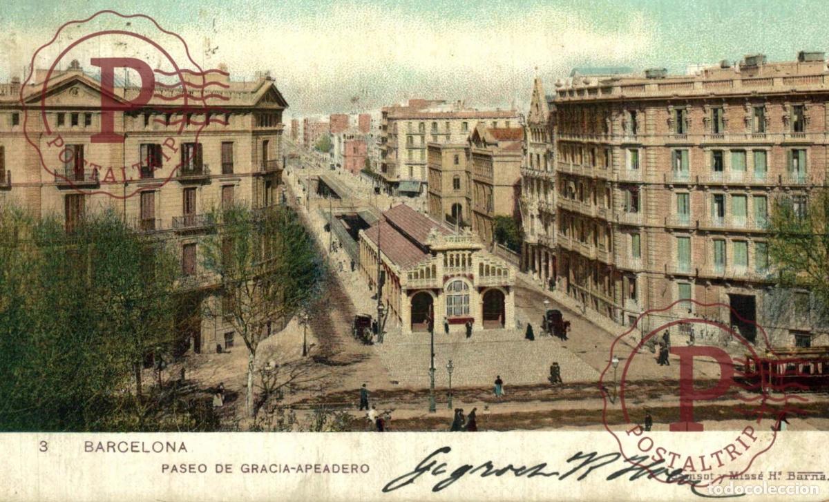 Postales: BARCELONA PASEO DE GRACIA APEADERO. MISSE HS BARNA.