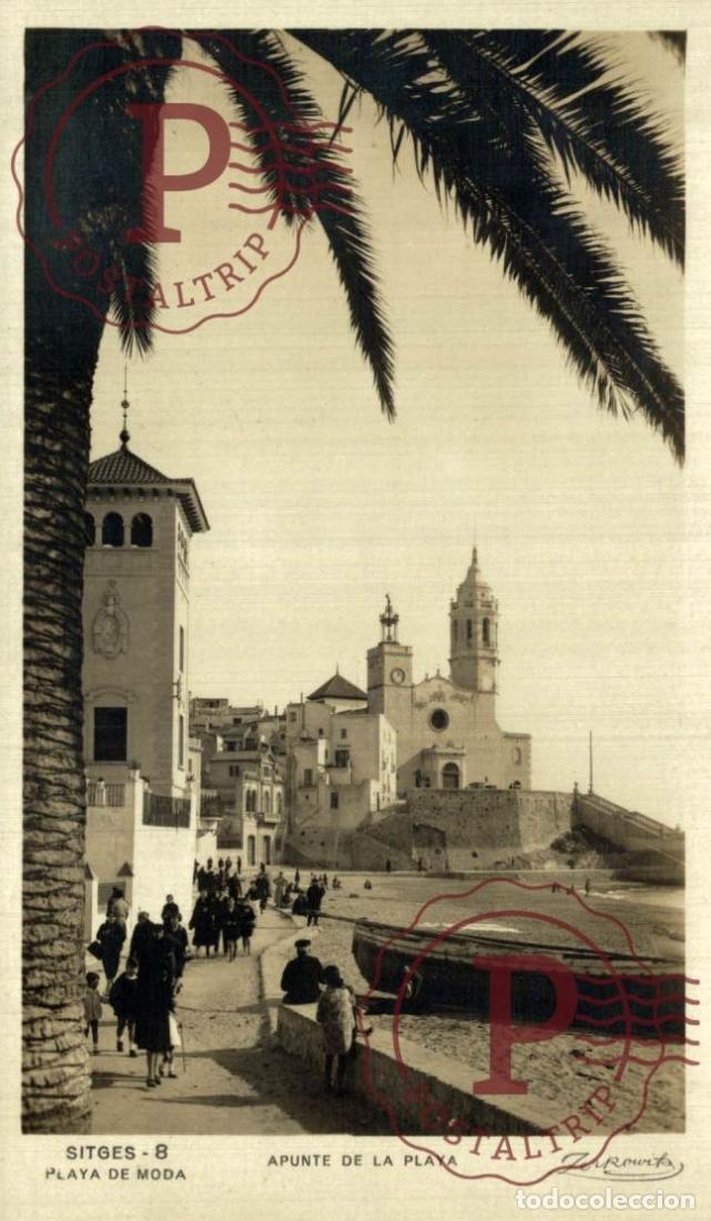 Postales: BARCELONA SITGES APUNTE DE LA PLAYA RPPC FOTOGRAFICA