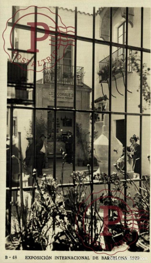Postales: BARCELONA PUEBLO ESPA&Ntilde;OL. PLAZA PE&Ntilde;AFLOR. RPPC FOTOGRAFICA
