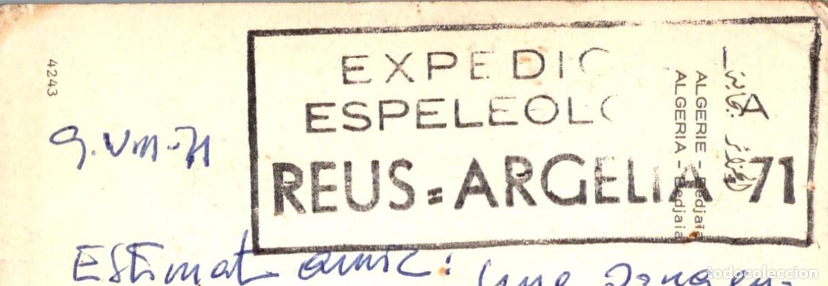 Postales: Reus - Expedici&oacute; Espeleol&ograve;gica Reus-Argelia 71 (Segell de goma - Tinta Negra) - Postal: Bedja&iuml;a