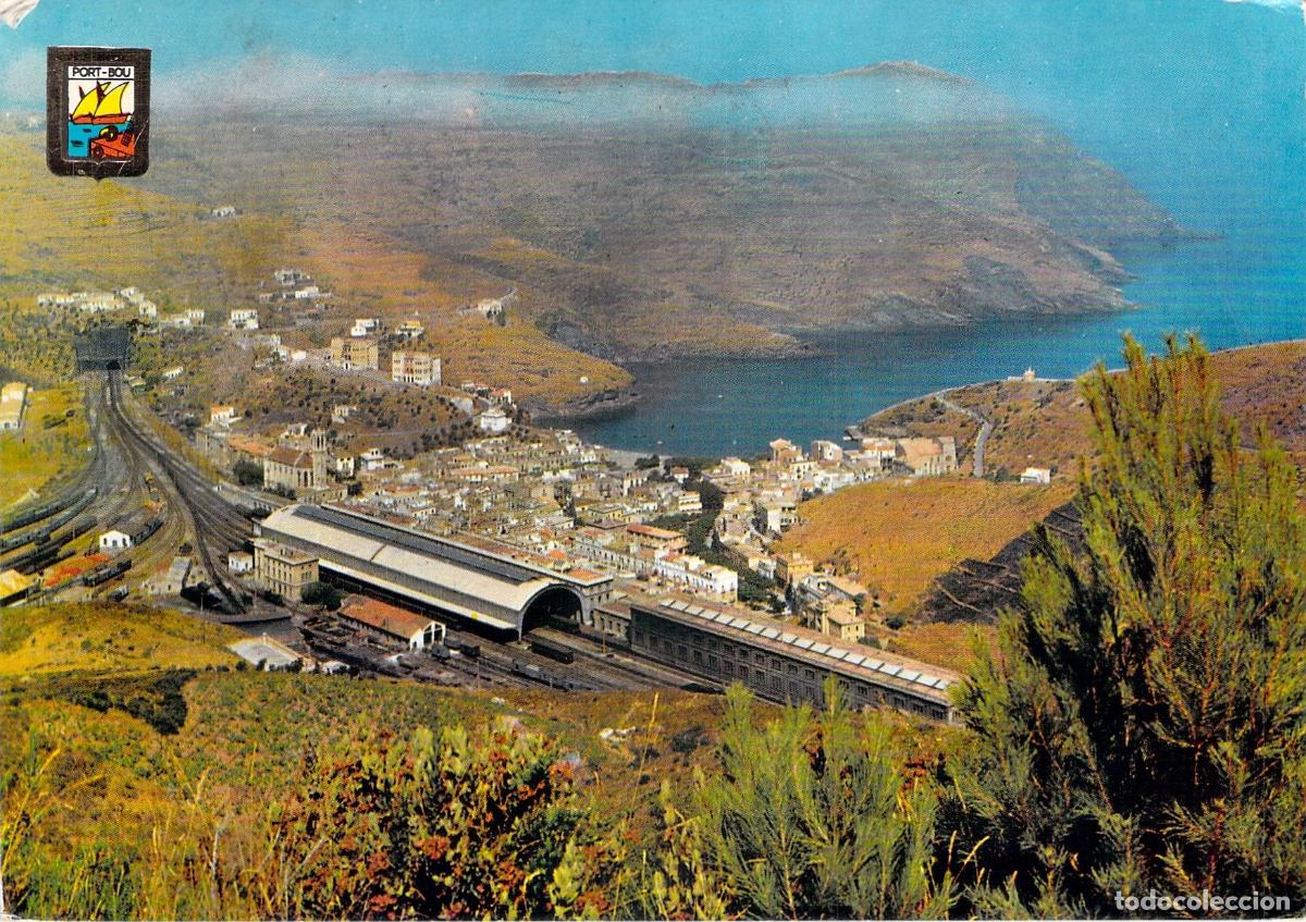 Postales: Postal de Portbou y su estaci&oacute;n de tren con vista general