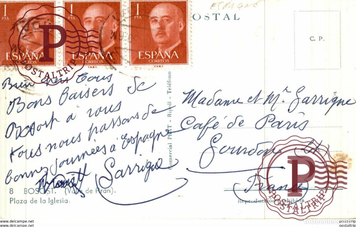 Postales: BOSOST - PLAZA DE LA IGLESIA - Foto 2