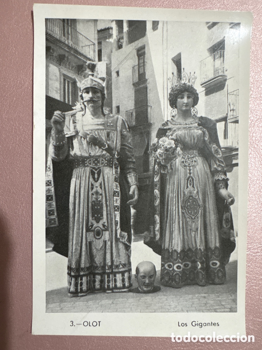 Postales: POSTAL OLOT , LOS GIGANTES ( CABEZUDOS GIGANTE FIESTAS)