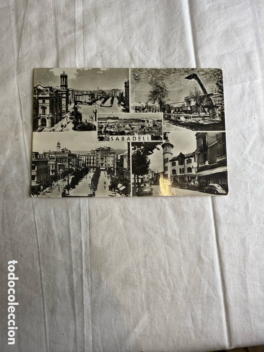 Postales: Postal antigua de Sabadell (Barcelona) &ndash; Vistas de la poblaci&oacute;n &ndash; Blanco y negro &ndash; Circulada 1971