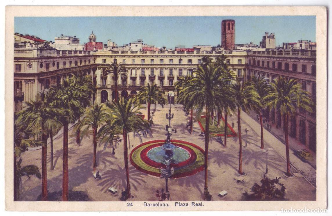 Postales: Barcelona: Plaza Real. Heliotipia Art&iacute;stica Espa&ntilde;ola HAE. No circulada (A&ntilde;os 20-30)