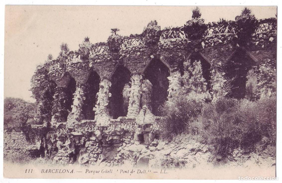 Postales: Barcelona: Parque G&uuml;ell. Pont de Dalt. Levi Fils et Cie L.L. No circulada (A&ntilde;os 10)