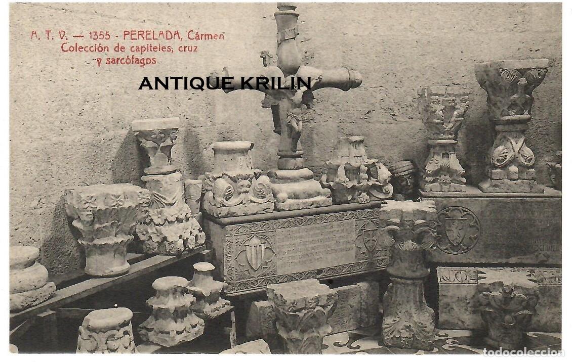 Postales: PERELADA , CARMEN / COLECCION CAPITELES , CRUZ SARCOFAGOS / A.T.V. N&ordm; 1355 / SIN FRANQUEAR