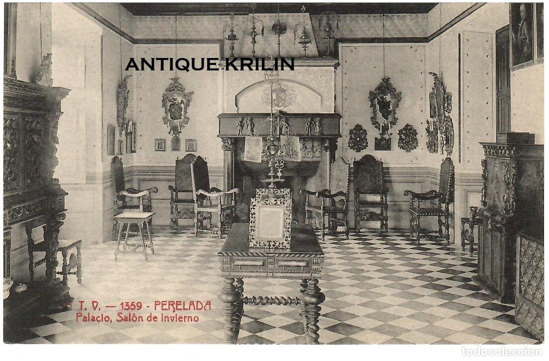 Postales: PERELADA / PALACIO , SALON DE INVIERNO / A.T.V. N&ordm; 1359 / SIN FRANQUEAR