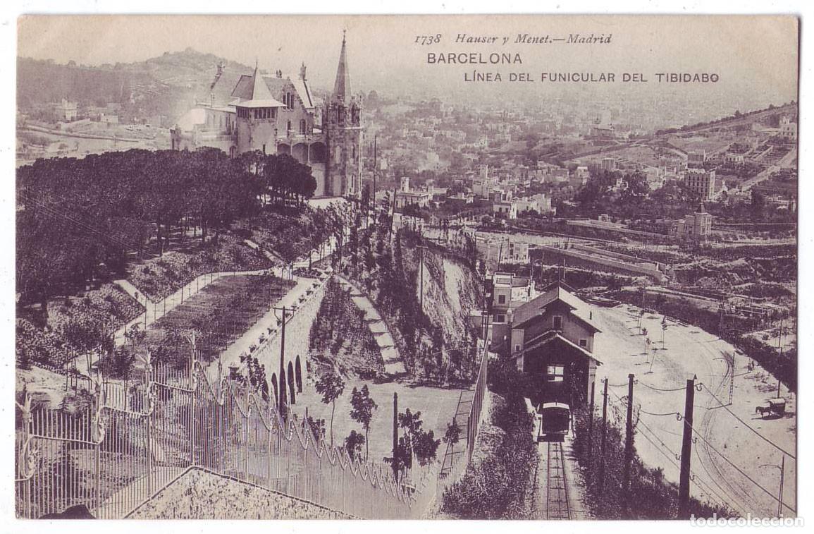 Postales: Barcelona: L&iacute;nea del Funicular del Tibidabo. Hauser y Menet. Sin dividir. (Anterior a 1905)
