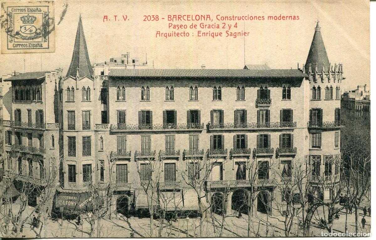 Postales: BARCELONA-CONSTRUCCIONES MODERNAS-ARQUITECTO E. SAGNIER- ATV N&ordm; 2038